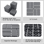 44 Pack Interlocking Deck Tiles, Easy Snap All-Weather Outdoor Deck Tiles - Image 2