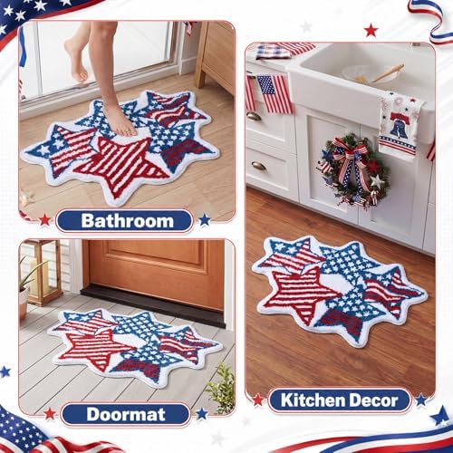 Capoda 1 Pcs Patriotic Bathroom Rug 24 x 35 Inch American Flag Bath Mat - Image 5