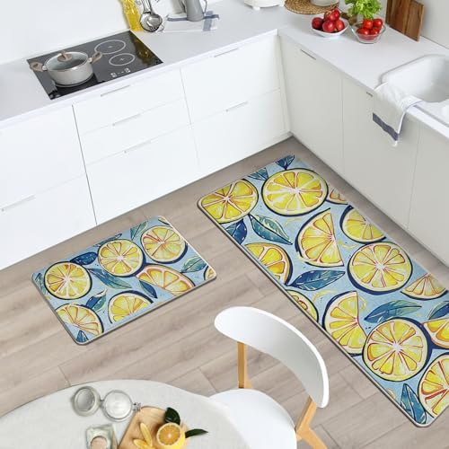 Lemon Kitchen Rugs Set of 2 - Image 2