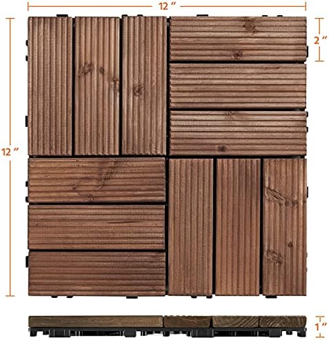 Topeakmart 27PCS Interlocking Deck Tiles 12x12 Patio Flooring - Image 6