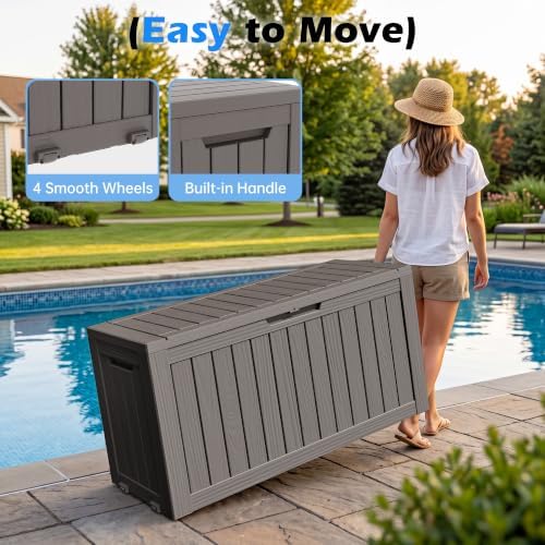 Outdoor Storage Box Waterproof, 82 Gallon Deck Box - Image 3