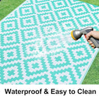 Smiry Outdoor Rug 9x18 ft Waterproof Reversible Boho Mat - Image 2