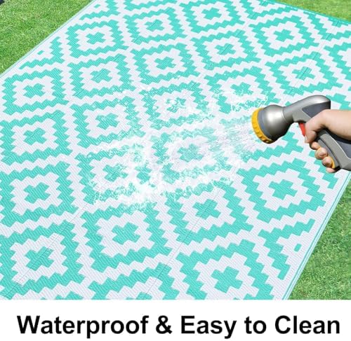 Smiry Outdoor Rug 9x18 ft Waterproof Reversible Boho Mat - Image 2