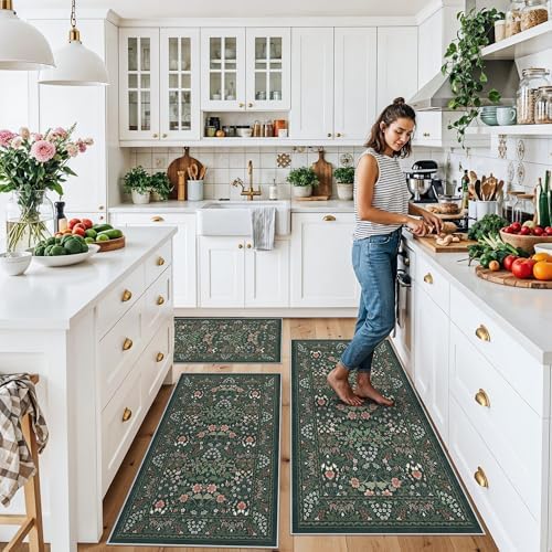 3 Piece Kitchen Rug Set, Washable Non-Slip Kitchen Mats - Image 3
