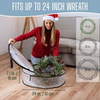 VENO 4 Pack Summer Wreath Storage Container, 24 Inch Clear Wreath Bag, - Image 2