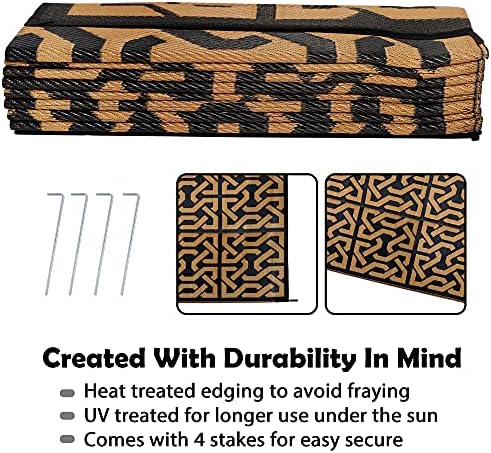 SAND MINE Reversible Mats, Plastic Straw Rug, Modern Area Rug, Large Floor Mat - Image 3