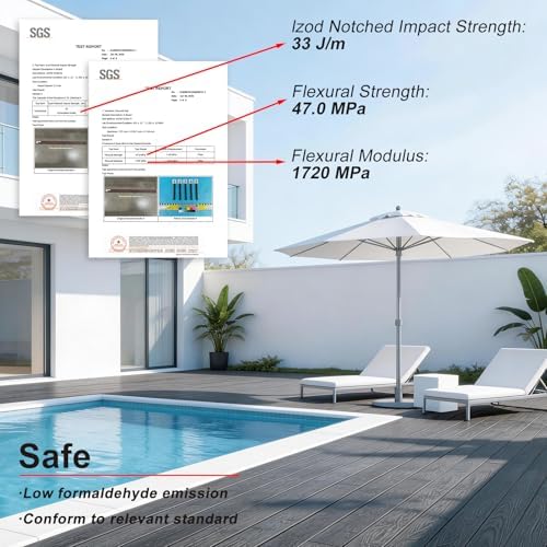 Circle Hole Composite Decking Boards 8ft 9 Pcs, Rosewood&LightGrey - Image 5