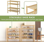 ROMGUAR CRAFT 5 Tier Bamboo Shoe Rack - Image 5