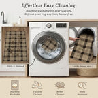 JTJ Easy Jute 2x3 Entryway Rug, Washable Non Slip Black & Beige Plaid - Image 6