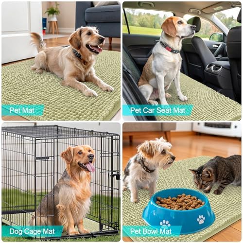OLANLY Dog Door Mat for Muddy Paws 35x24, Super Absorbent Chenille Mud Mat - Image 7