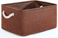 TheWarmHome Decorative Basket Rectangular Fabric Storage Bin Organizer Basket by TheWarmHome