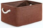 TheWarmHome Decorative Basket Rectangular Fabric Storage Bin Organizer Basket by TheWarmHome