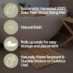 Nordic Teak 100% Solid Teak Wood String Mat - Image 4