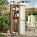 Ketive Tall Narrow Outdoor Storage Cabinet, 3 Adjustable Shelves - Image 6