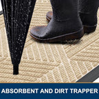 Smiry Front Door Mat Outside Entrance, Low Profile Rubber Doormat - Image 3