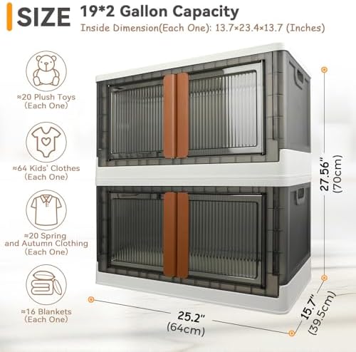 Storage Bins, Cabinet with Lids, Extra Large Useful Box, 19 Gallons Capacity - Image 2