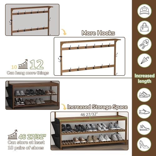 AMBIRD 6-in-1 Bamboo Hall Tree - Image 6