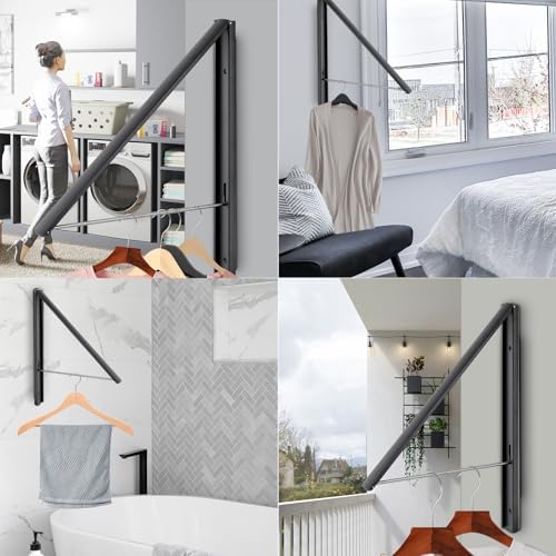 Foldable Clothes Drying Rack, Wall Mounted - Image 2