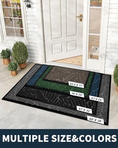 Yimobra Leaf Pattern Door Mat, 29.5 x 17 in - Image 2
