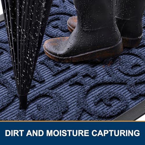 Smiry Front Door Mat Outside Entrance, Low Profile Rubber Doormat - Image 3