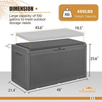 Devoko 100 Gallon Resin Waterproof Outdoor Storage Box - Image 6