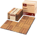 Acacia Interlocking Deck Tiles, 12 Slats, Honey Oak by VICTORYRELAX