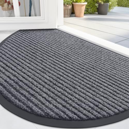 OLANLY Half Circle Front Door Mat 33x21, Waterproof Heavy-Duty Doormat by OLANLY