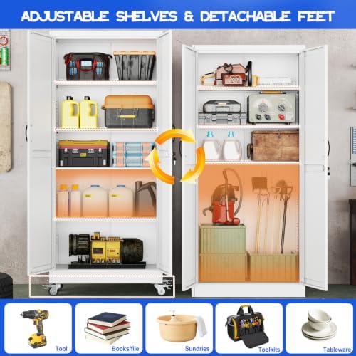 GAIOUS 71" Tall Metal Storage Cabinet - Image 4