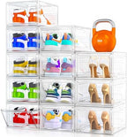 12 Pack Shoe Organizer, Stackable Shoe Storage Boxes by 7+code