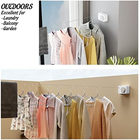 Retractable Clothesline Indoor, Non-Sagging Clothes Line Retracting Outdoors - Image 6