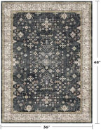 Black Boho Washable Entry Rug, 3x4 Rugs - Image 2