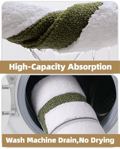 Color&Geometry White Bathroom Rugs 36x24, Extra Soft Absorbent Microfiber Bath - Image 6