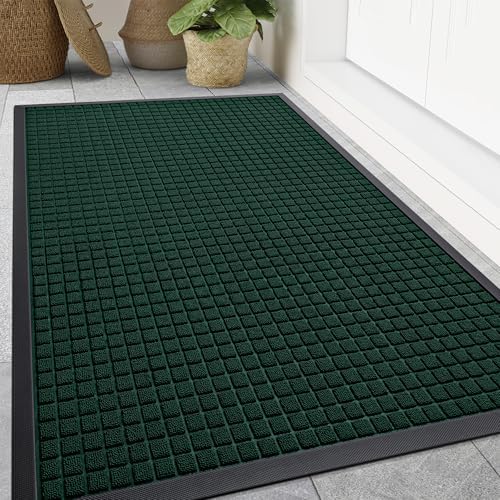 Smiry Front Door Mat Outside Entrance, Natural Rubber Doormat, 59x34 Inch by Smiry