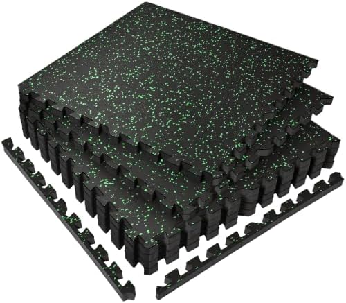 SUPERJARE 0.56'' Thick 24 Sq Ft Rubber Top Gym Flooring by SUPERJARE