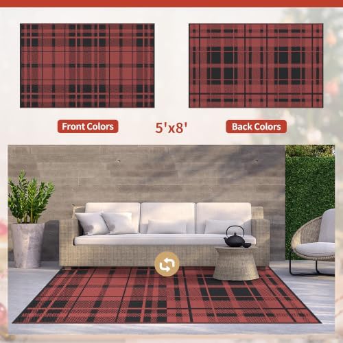 GENIMO Outdoor Rug, Waterproof Plastic Rugs - Image 3