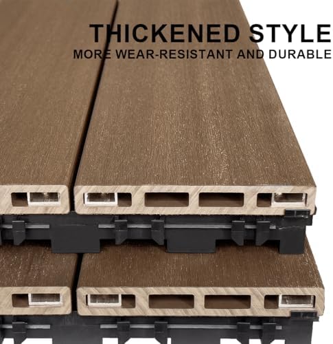 JJWOOD 2-Inch Thick Interlocking Deck Tiles, Elevated Outdoor Floor Tiles - Image 5