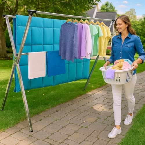 AZK Clothes Drying Rack Extendable Laundry Drying Rack - Image 2