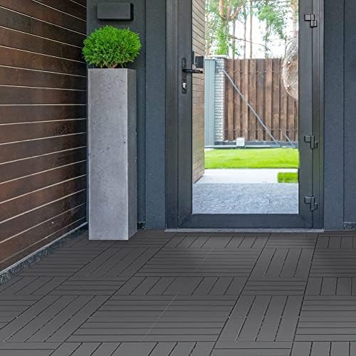 domi outdoor living Patio Deck Tiles, 12 x 12 inches Composite Interlocking - Image 7