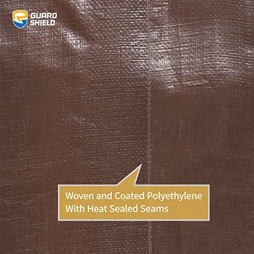 GUARD SHIELD Tarps Heavy Duty Waterproof 10x10 Feet Brown/Bright Silver Poly - Image 5