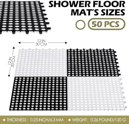 Tinideya 50 Pcs Drainage Interlocking Floor Tiles - Image 2