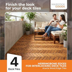 Majestick Goods 4-Pack Herringbone Edge Acacia Wood Interlocking Deck Tiles - Image 6