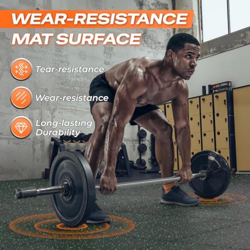 SUPERJARE 0.56'' Thick 48 Sq Ft Rubber Top Gym Flooring - Image 6