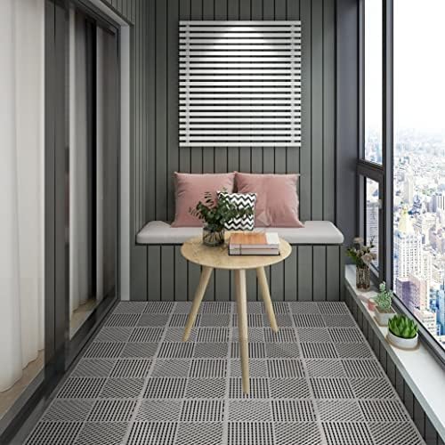 9 Pack Interlocking Drainage Tiles Double Non-Slip Tiles Mat - Image 5