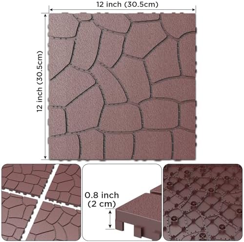 44 Pack Interlocking Deck Tiles, All-Weather Outdoor Deck Tiles - Image 2