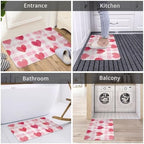 Rectangular Grid of Red Hearts Home Non Slip Mat, Vibrant Colors, Personalized - Image 7