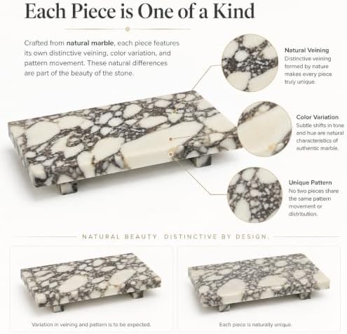 Marble Pedestal Tray Stand for Perfume, Soap & Vanity - Image 2