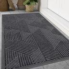 Smiry Front Door Mat Outside Entrance, Low Profile Rubber Doormat by Smiry