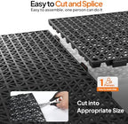 Bonnlo 12''x12'' PVC Interlocking Floor Tile, 40 Pack Black Anti-Fatigue Floor - Image 2