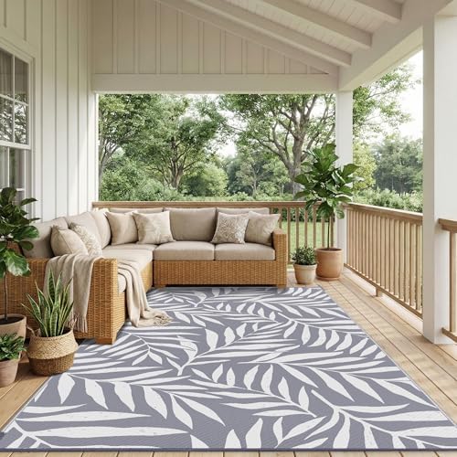Smiry Outdoor Rug 8x10 ft Waterproof Reversible Leaf Mat - Image 6