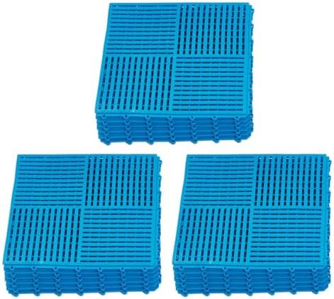 18 Pack Modular Interlocking Tiles Double Non-Slip 12"x12" Blue by wiiiw